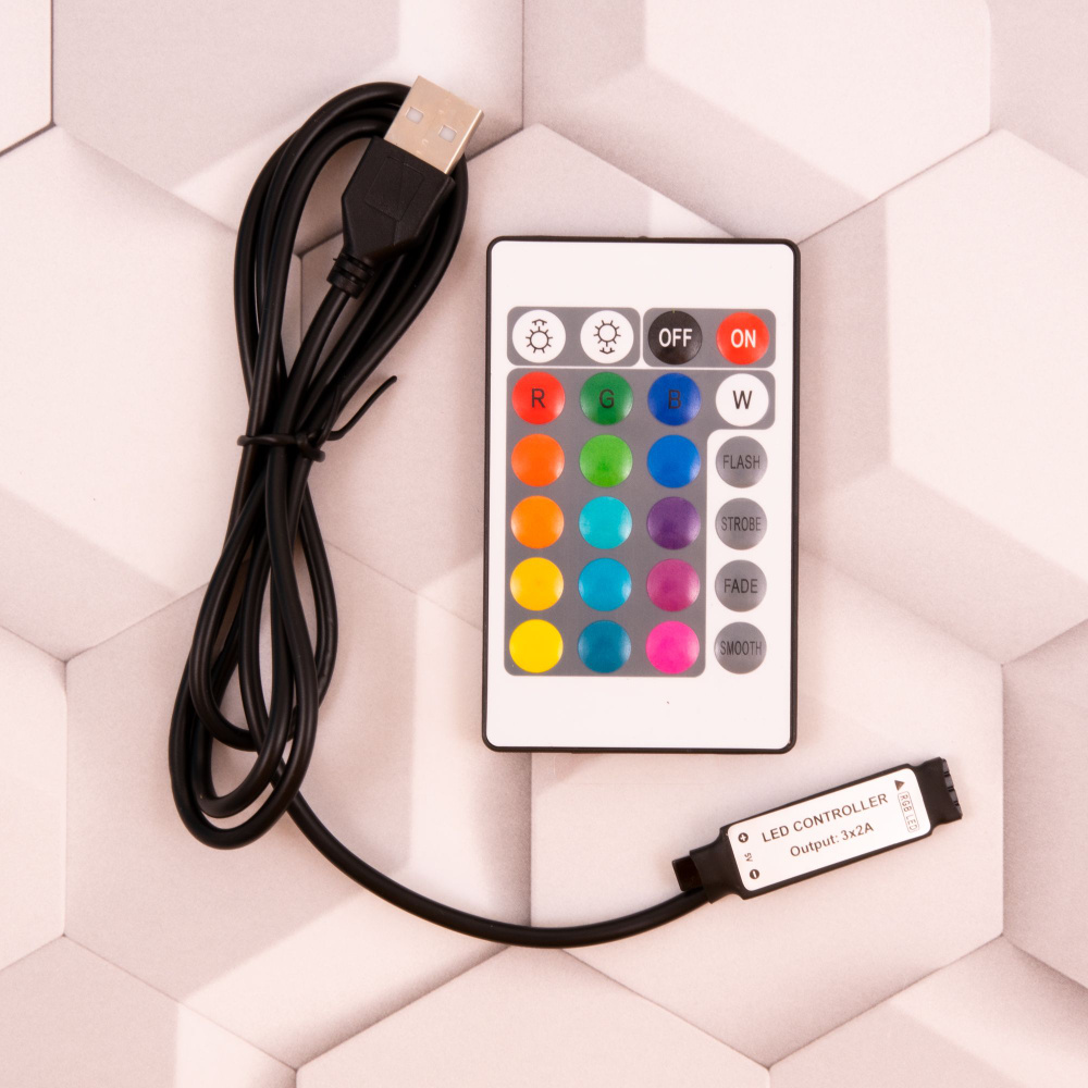 Контроллер USB 5V для светодиодной многоцветной ленты RGB с пультом, серия IR Controller бренд DLED  #1