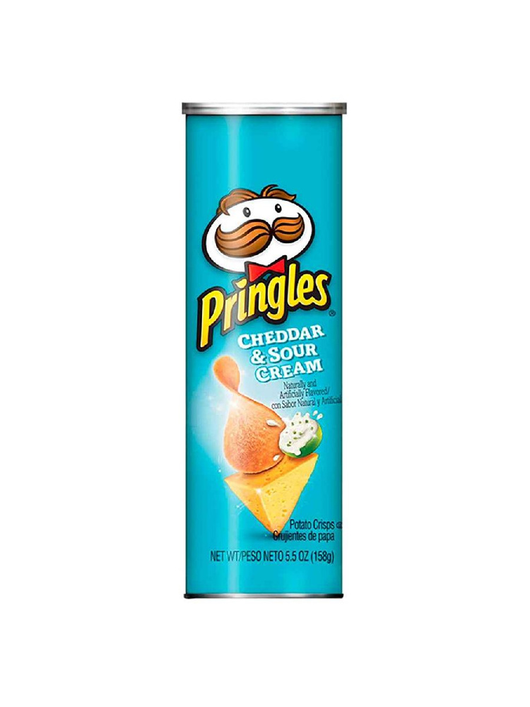 Чипсы Картофельные Pringles Cheddar & Sour Cream, 158 г #1