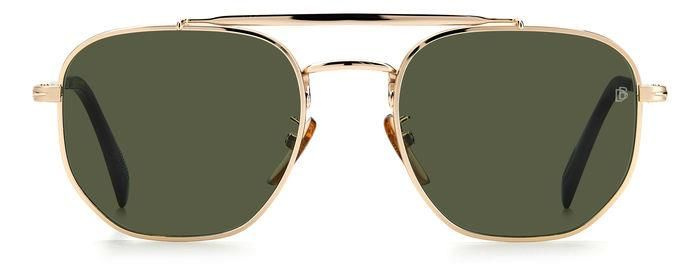 Мужские солнцезащитные очки David Beckham DB 1079/S J5G O7, цвет: золотой, цвет линзы: зеленый, авиаторы, #1