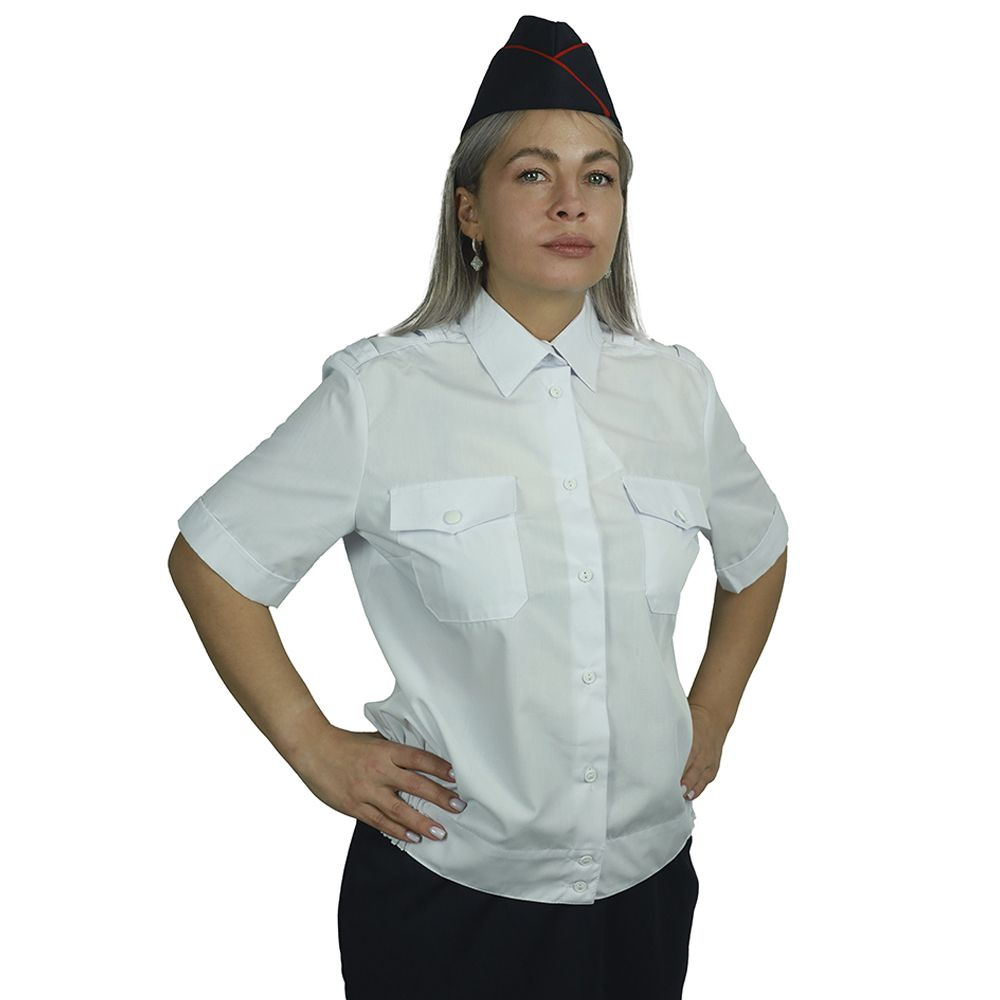 Рубашка женская (блузка) форменная уставная белая парадная с коротким рукавом для сотрудниц Полиции МВД #1