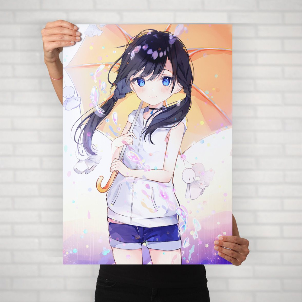 Плакат на стену для интерьера Макото Синкай (Дитя погоды - Хина Амано 7) - Постер по аниме формата А1 #1