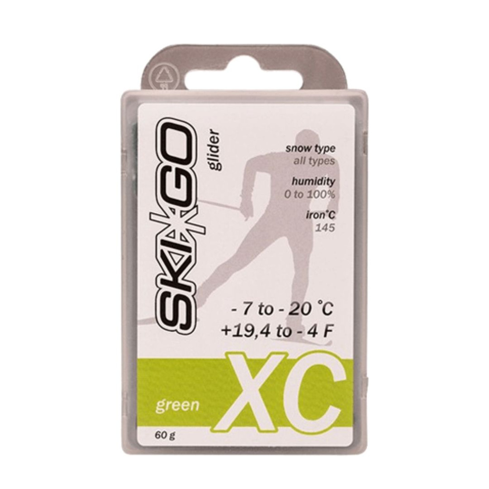 Бесфторовый парафин SKI GO CH XC GREEN -7/-20, 60 г лыжный #1