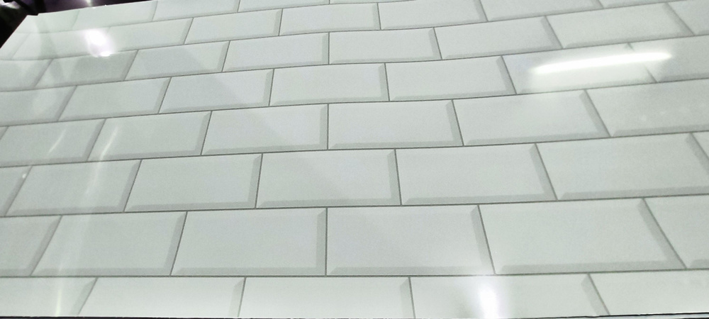 Кухонный фартук на стену - Стеновая панель Термо дизайн - Белая плитка  #1