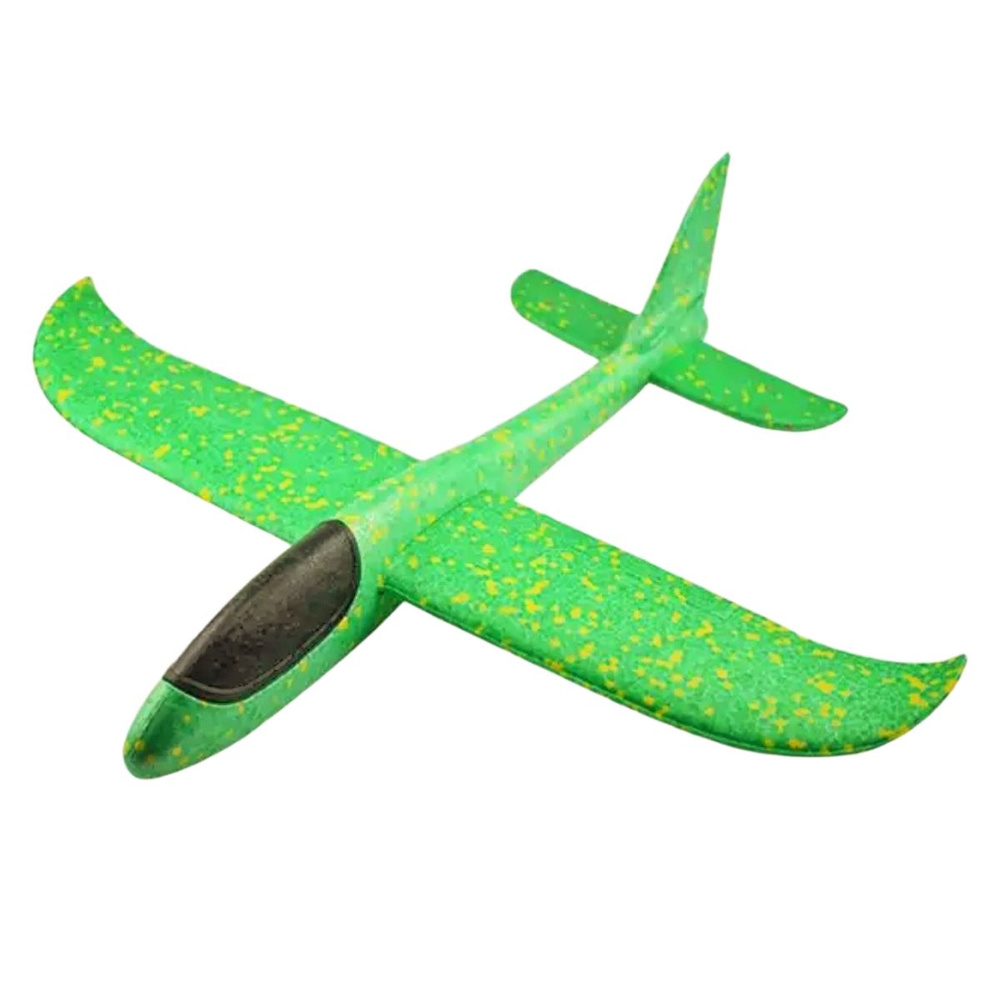 Игрушка -самолет планер метательный пенопластовый зеленый 39 см  #1