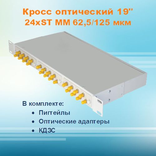 Кросс оптический стоечный СКРУ-1U19-A24-ST-MM62 (укомплектованный)  #1