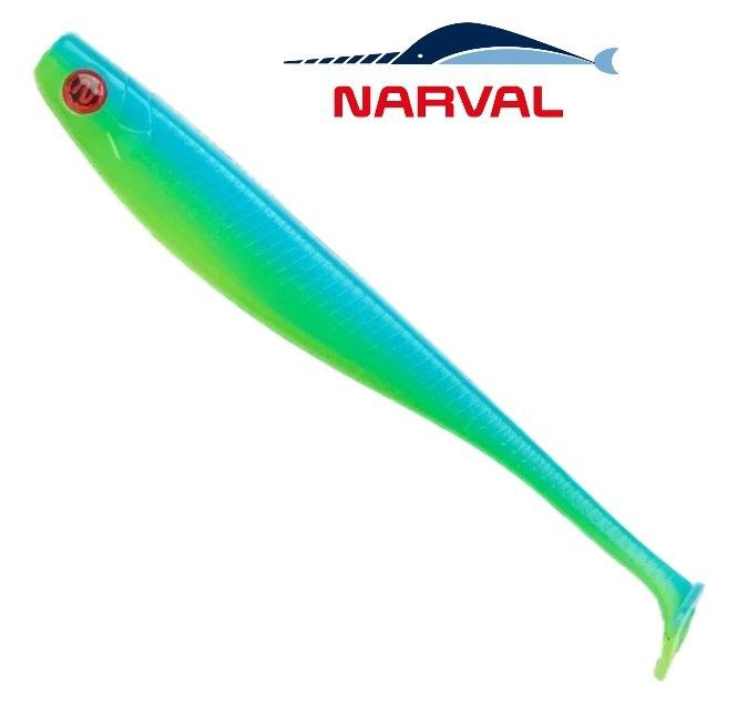 Приманка силиконовая Narval Fishing Skinny 12cm цв. #016-Blue Mint / Виброхвост Нарвал на судака, щуку, #1