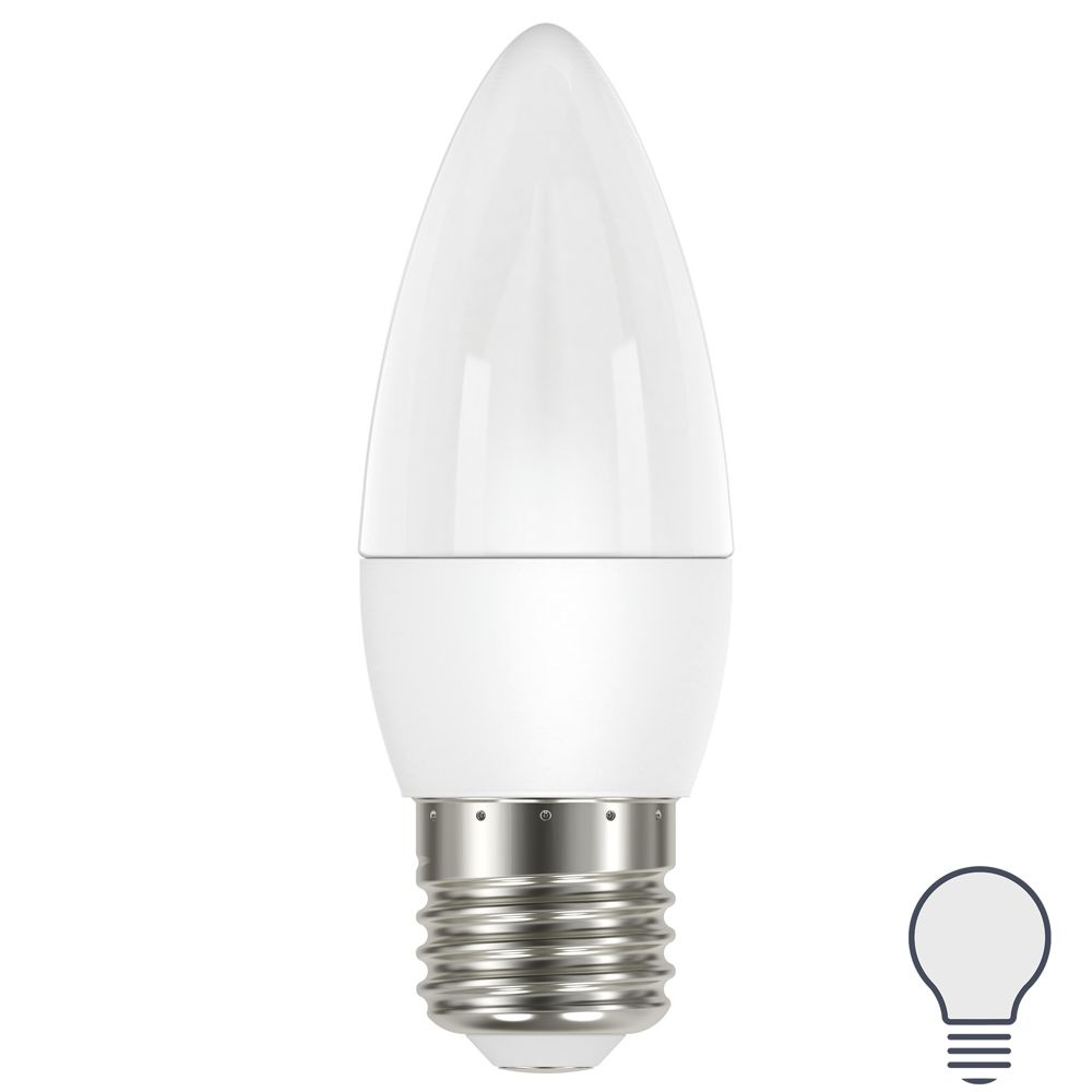 Лампа светодиодная Lexman Candle E27 175-250 В 6.5 Вт матовая 600 лм нейтральный белый свет  #1
