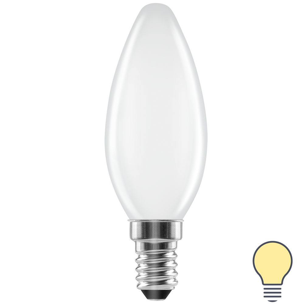 Лампа светодиодная Lexman E14 220-240 В 4 Вт свеча матовая 400 лм теплый белый свет  #1