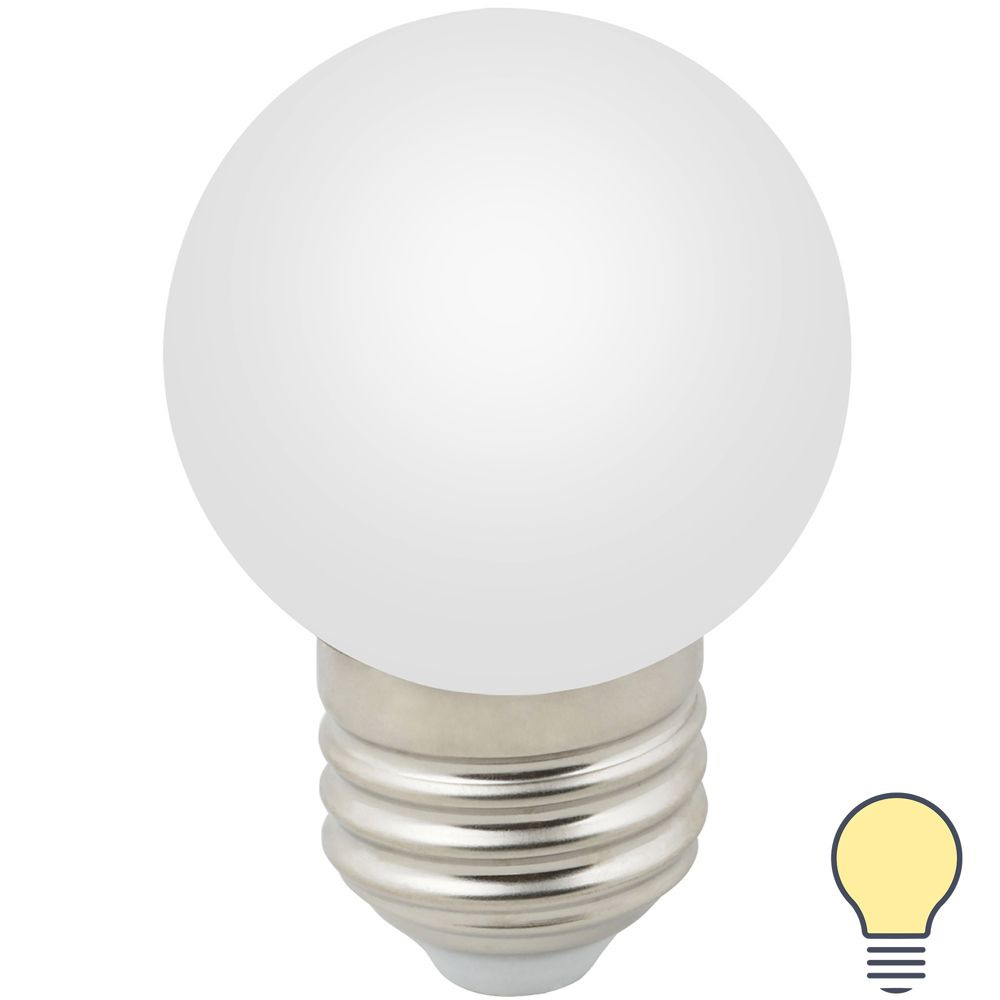 Лампа светодиодная Volpe E27 12/220 1 Вт шар матовая 80 Лм, теплый белый свет  #1