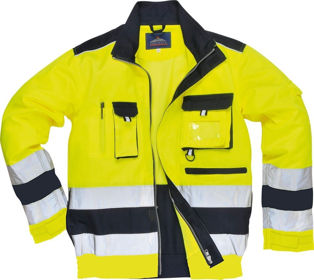 Светоотражающая куртка Portwest TX50, сигнальный желтый/темно-синий  #1