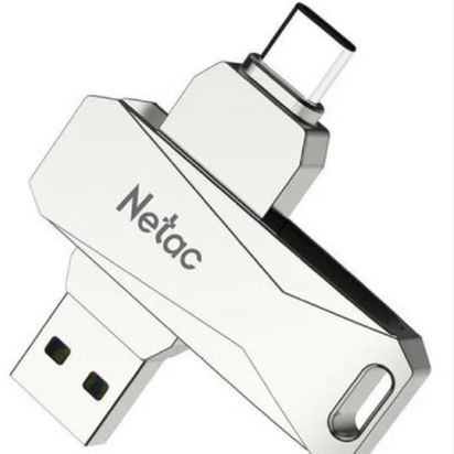 Netac USB-флеш-накопитель USB 3.0+TypeC FlashDrive NT03U782C-512G-30PN, 512GB, серебристый  #1