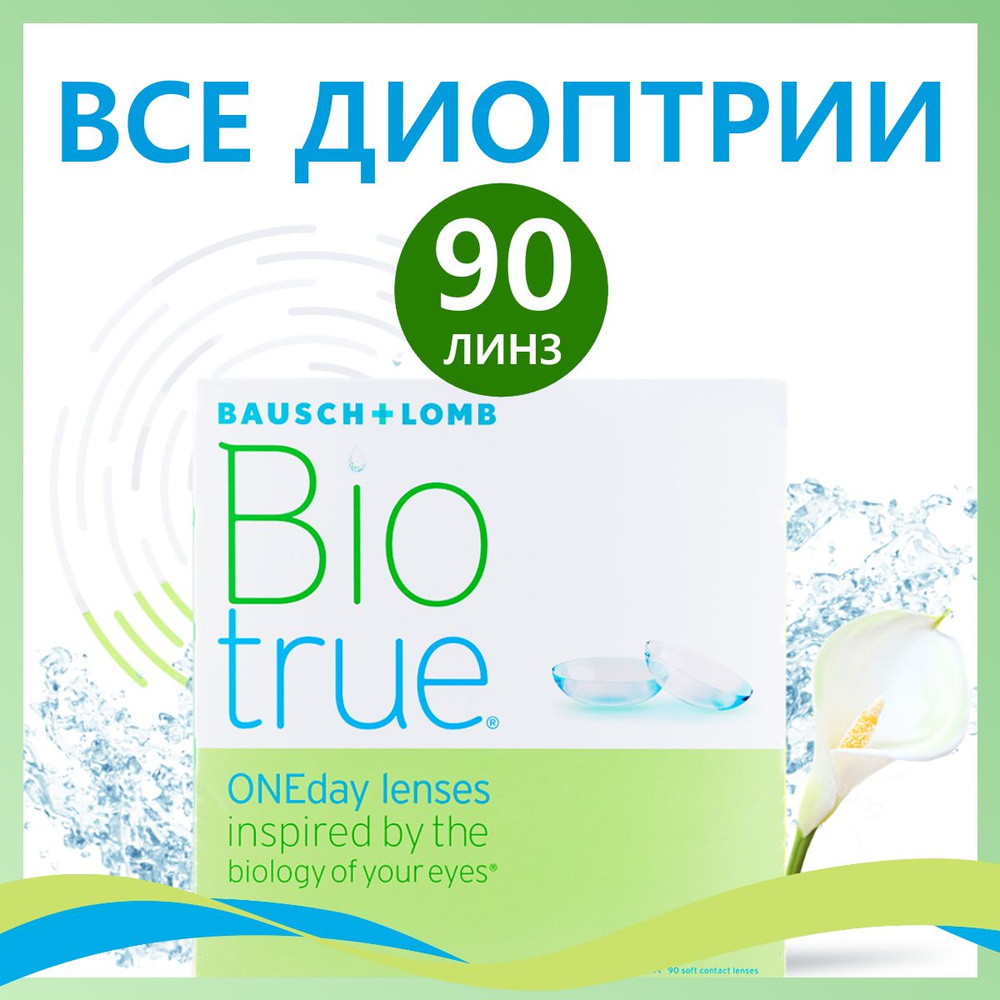 Контактные линзы для глаз однодневные BioTrue OneDay 90 шт / 8.6 / -3.00  #1