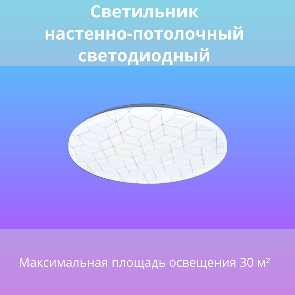 Светильник настенно-потолочный светодиодный 30 м, холодный белый свет, цвет белый  #1