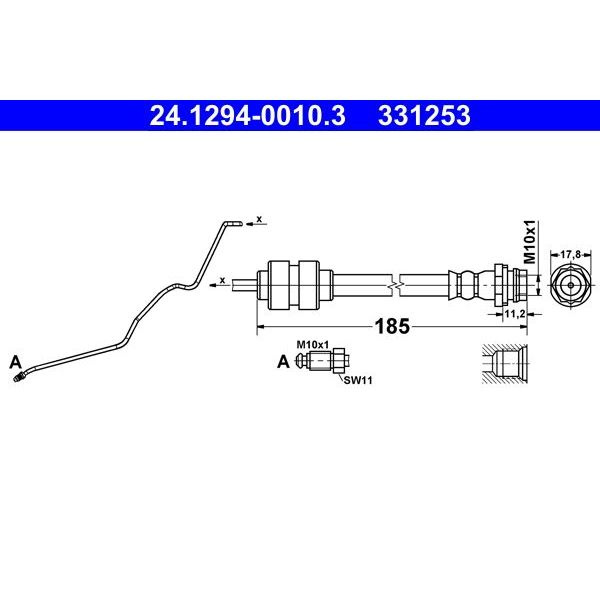 Шланг тормозной для автомобиля Ford, ATE 24.1294-0010.3 #1