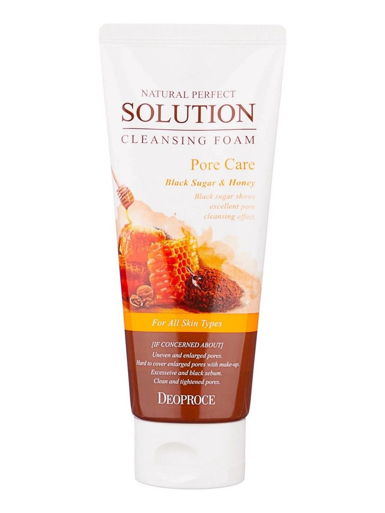 Пенка-скраб для лица с бурым сахаром Natural Perfect Solution Cleansing Foam Pore Care 170г  #1