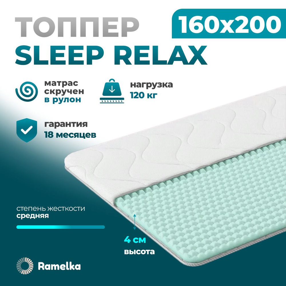 Ramelka Mattress Топпер-наматрасник, Беспружинный, 160х200 см #1