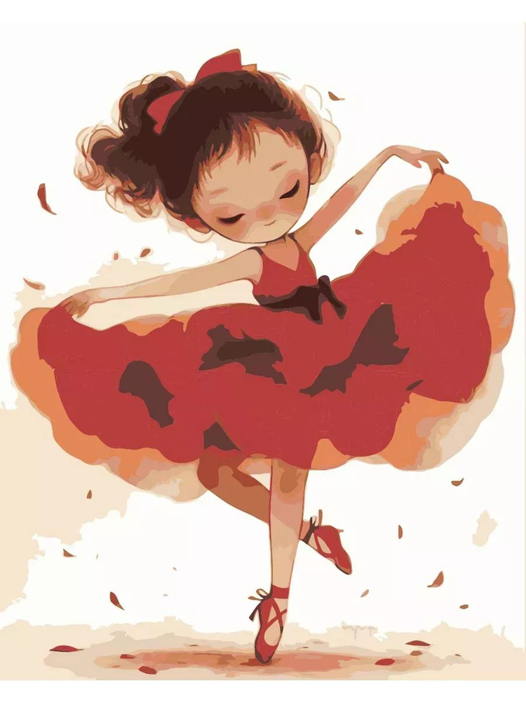 Картина по номерам Нежность маленькая балерина Размер 40х50, на холсте на деревянном подрамнике, Акриловые #1