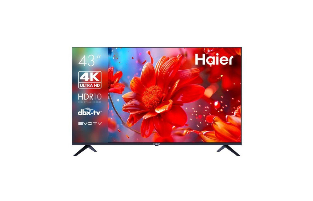 Haier Телевизор 43" 4K UHD, черный #1