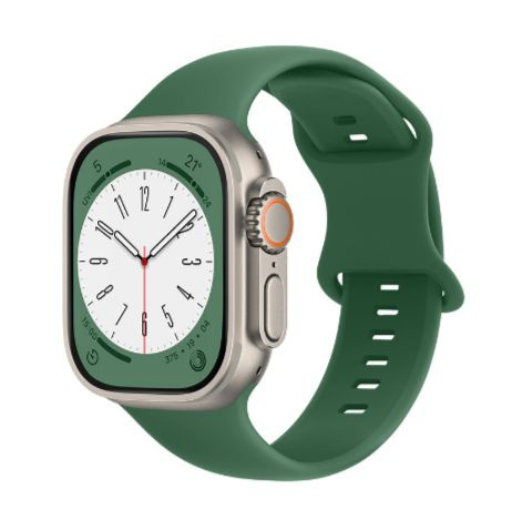 Ремешок зеленый силиконовый для Apple Watch 42/44/45/49 мм, размер L  #1