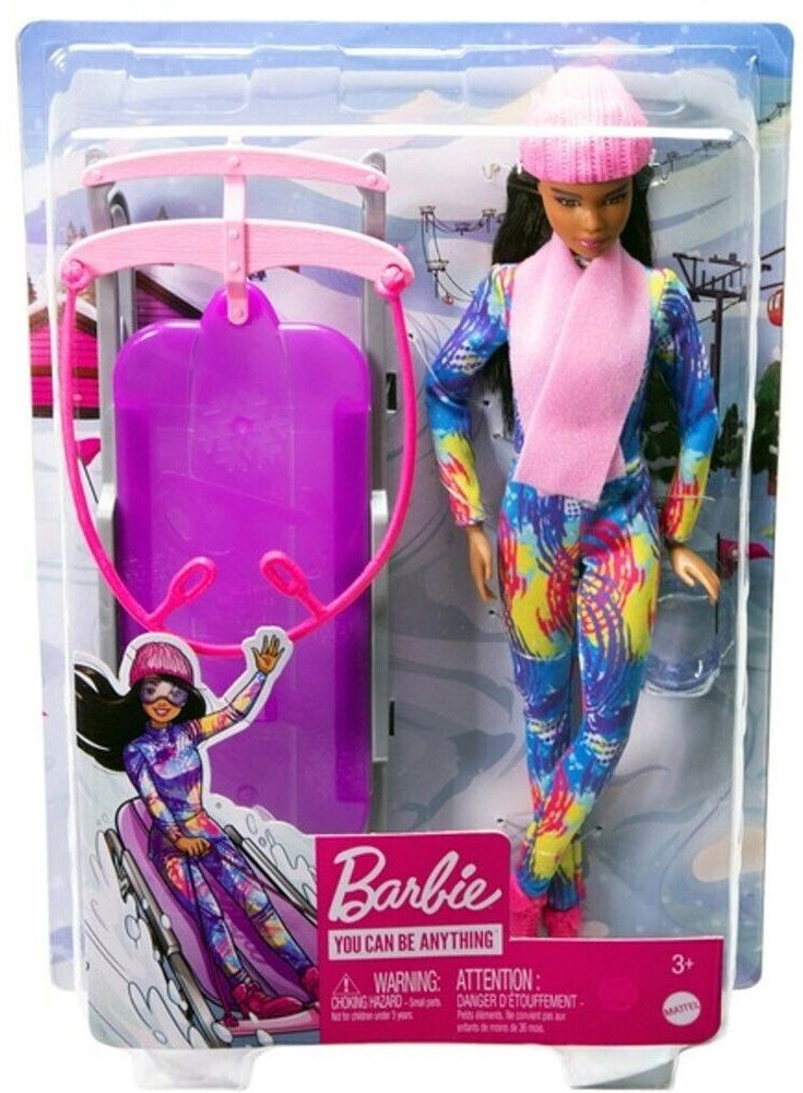 Кукла Barbie Зимние виды спорта на санях HGM74 #1