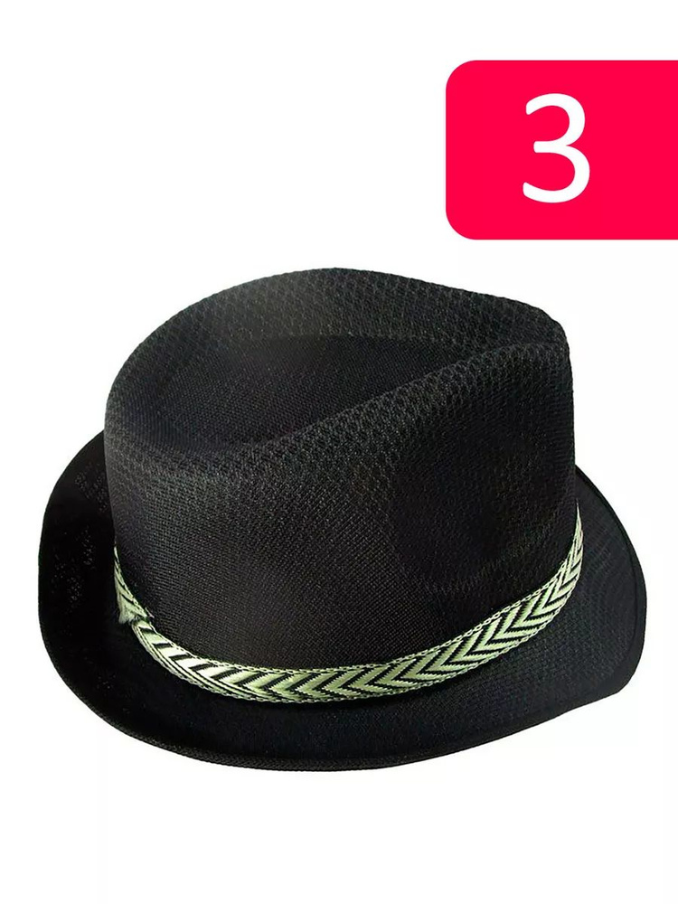Шляпа "Гангстер", светлая полоска, 3 шт. #1