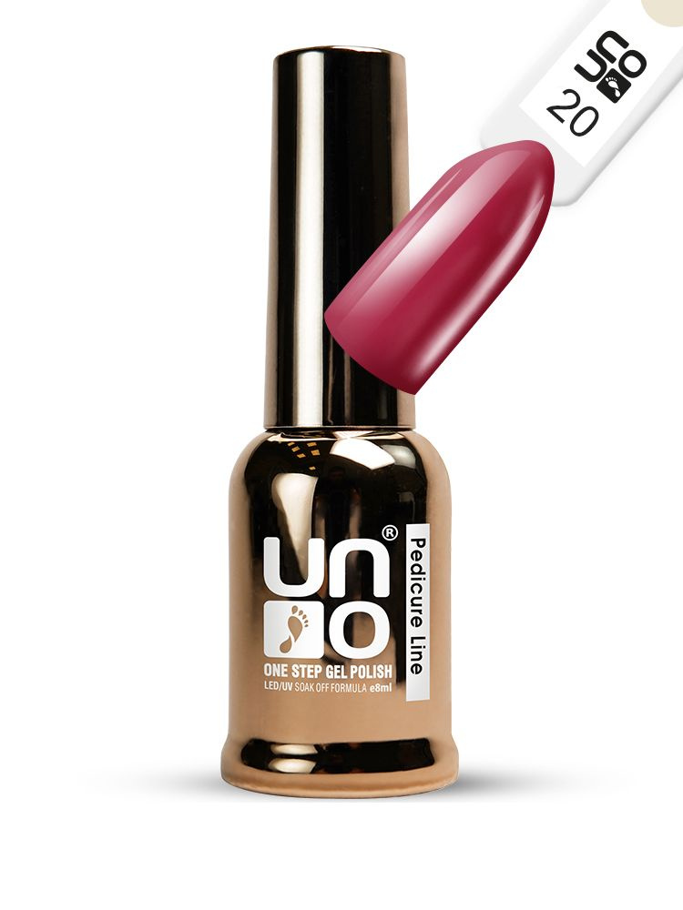 UNO, Однофазный гель лак ONE STEP PEDICURE LINE №20 фуксия, 8 мл #1