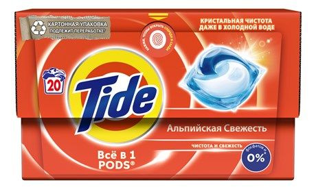 Капсулы для стирки Tide Все-в-1 Альпийская свежесть, 20шт #1