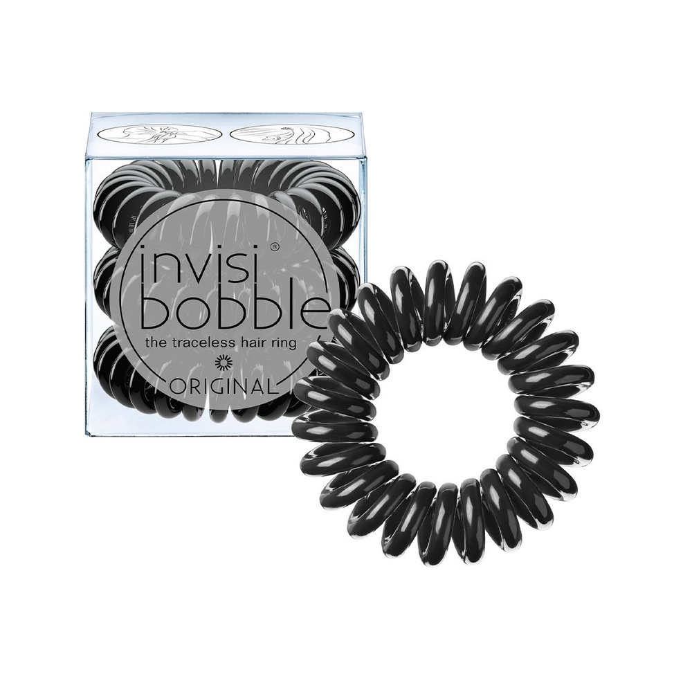 Резинка-браслет для волос invisibobble ORIGINAL True Black 3 штуки #1