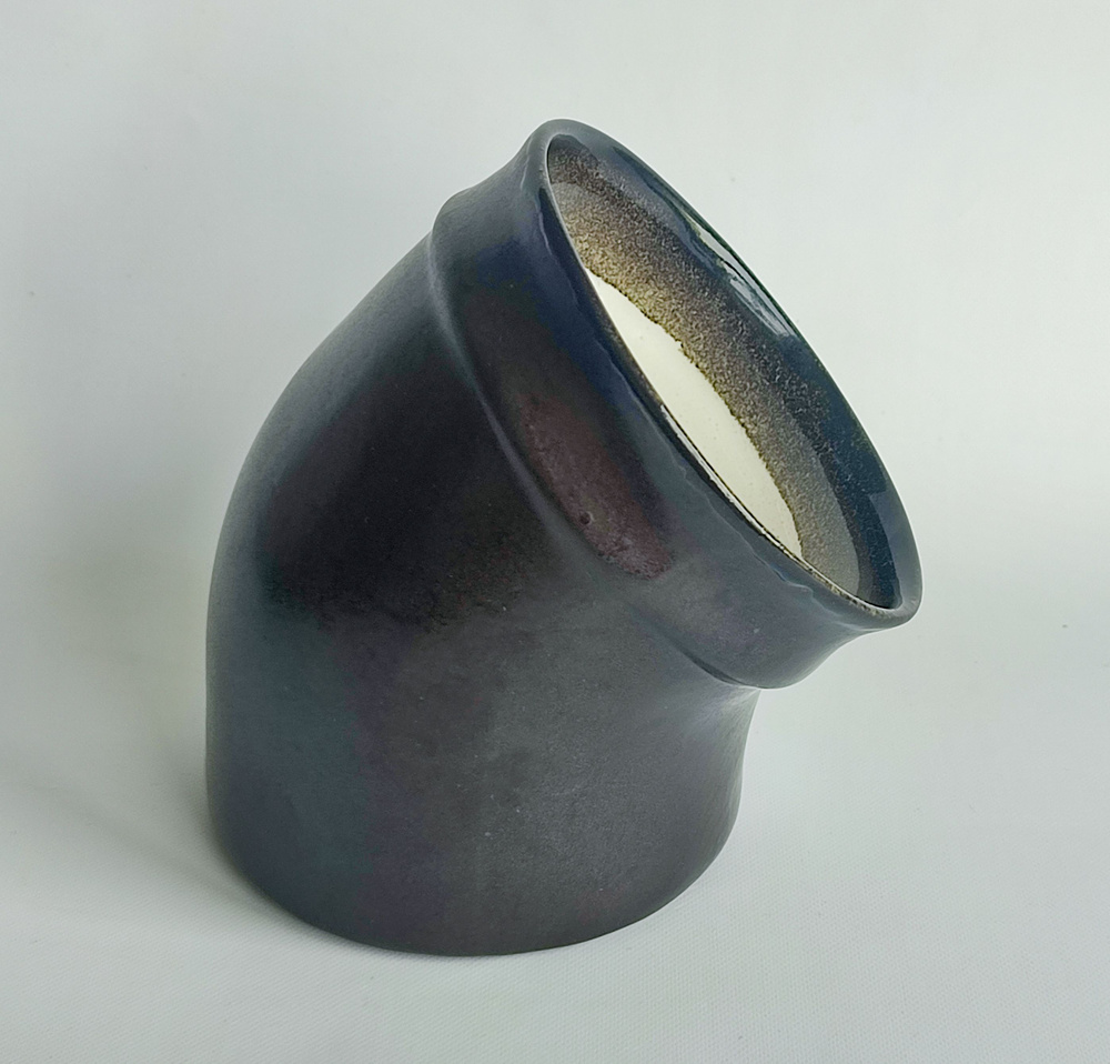 Черный уголь - фарфоровая солонка в форме трубы #1