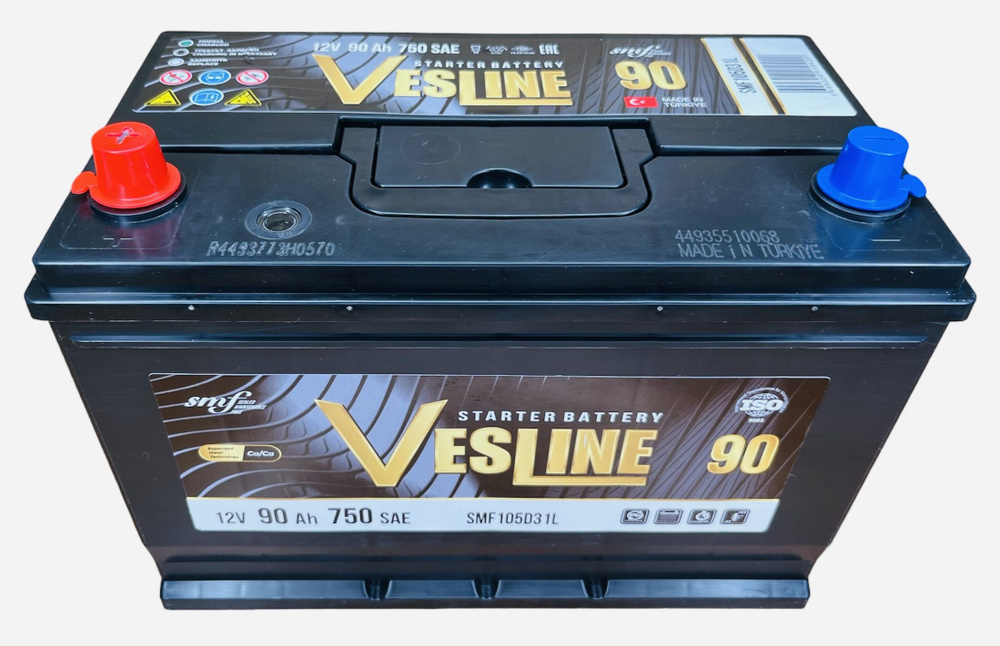 Аккумулятор автомобильный Vesline Asia 90 Ач 720 A п.п. SMF 105D31R 306х173х225 95 ач  #1