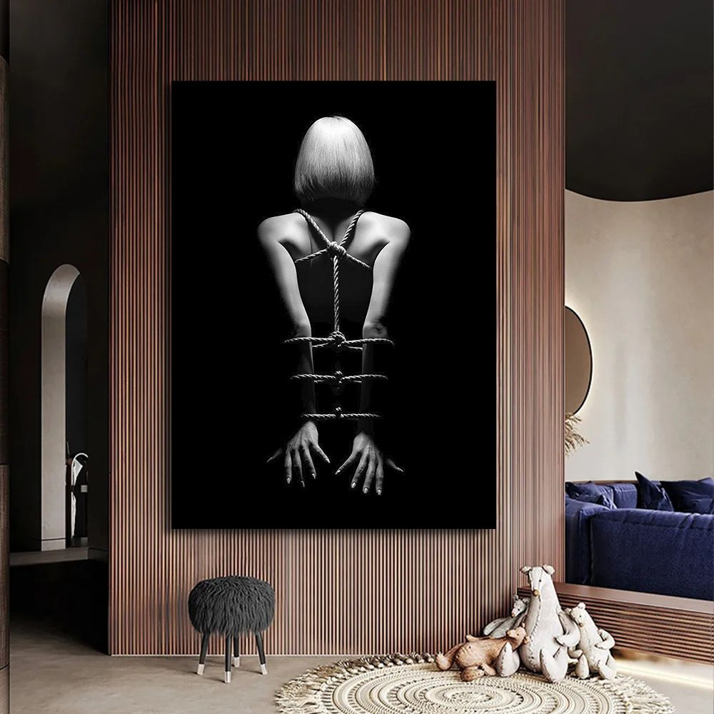 Картина бдсм, шибари, картина голая девушка, 30х40 см. #1