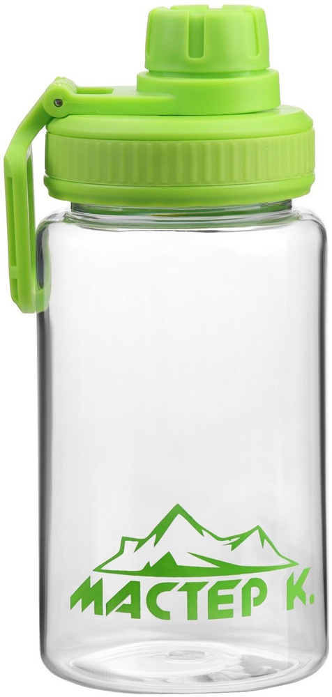 Бутылка для воды многоразовая "Мастер К" прозрачная, 400 мл, пластиковая, с поильником и подвесом  #1