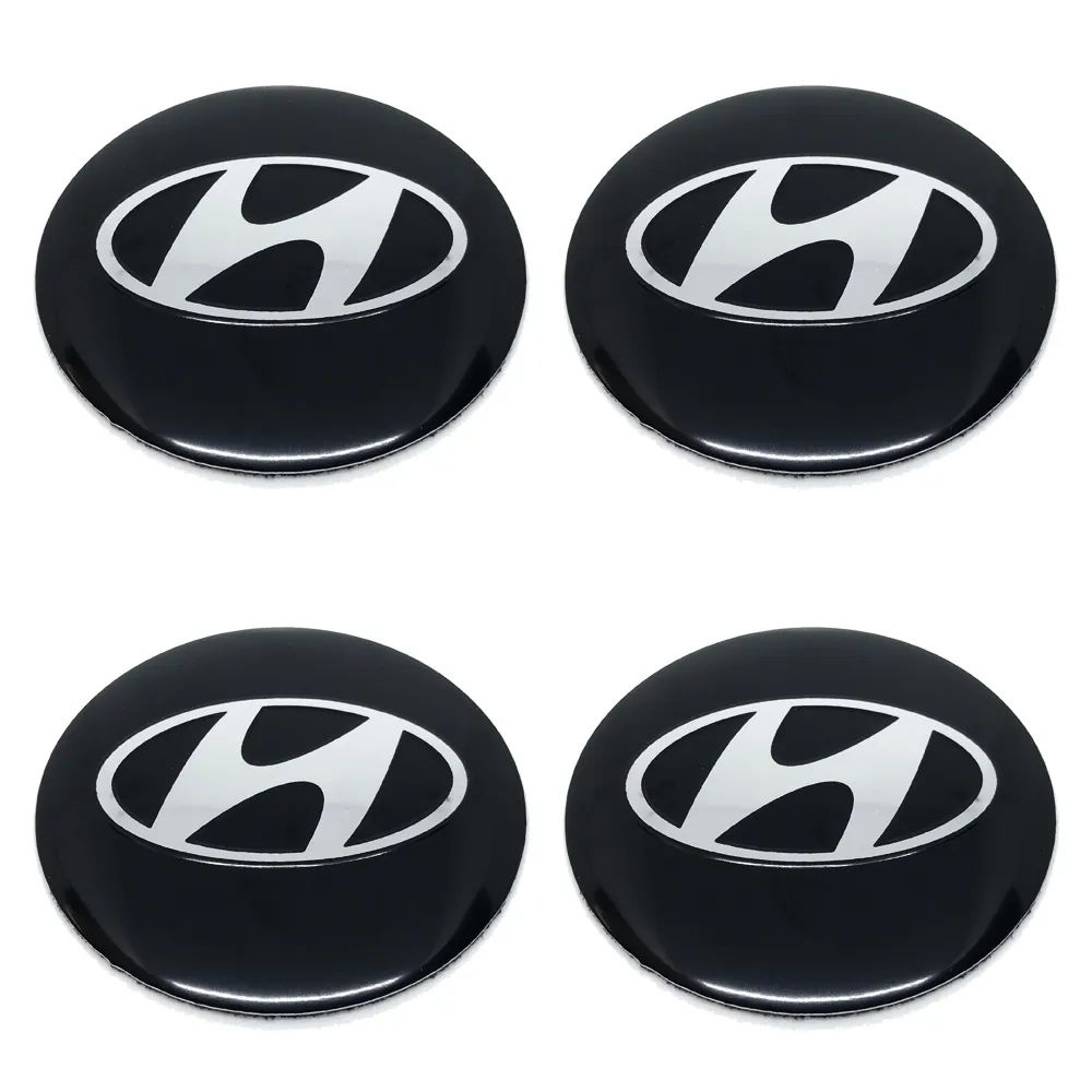Наклейки на колпаки и диски Hyundai d56, комплект 4 шт #1
