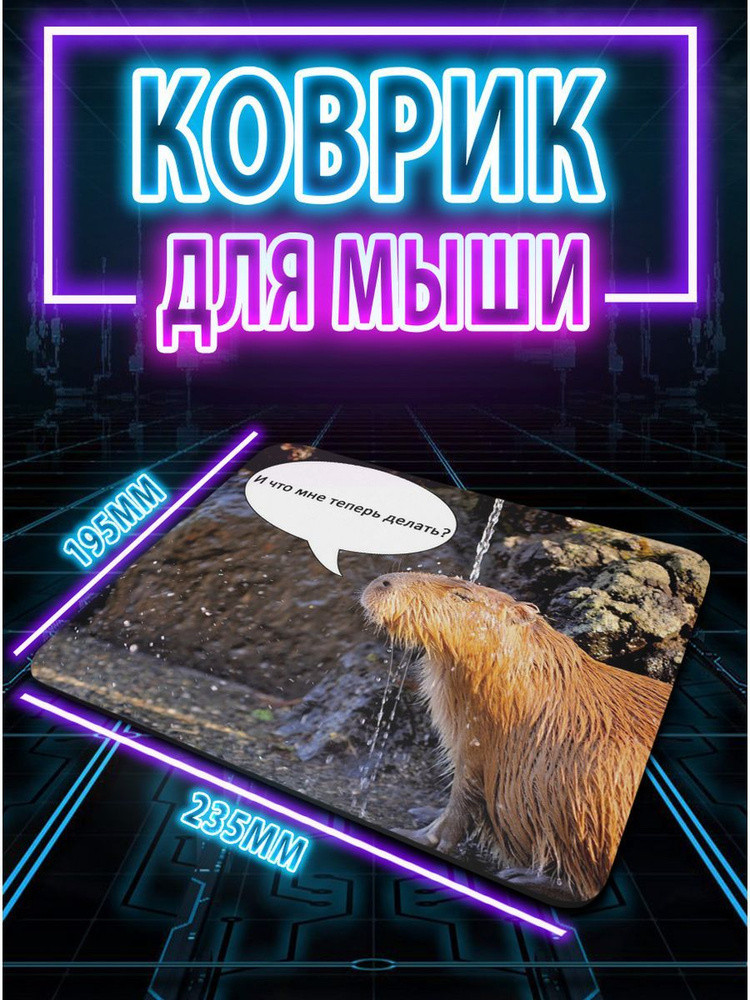 CupCraft Игровой коврик для мыши kov_Kkapibara1, S, черный #1
