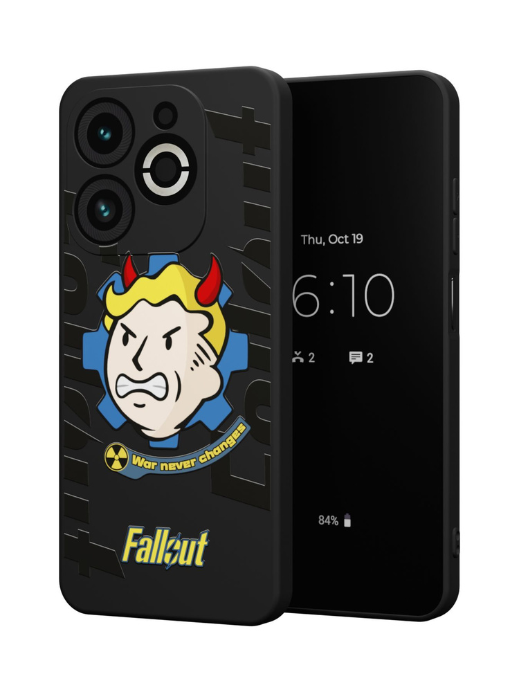 Силиконовый чехол Mcover для Infinix SMART 8 PLUS (Инфиникс Смарт 8 Плюс), Fallout, Bolt boy - angry #1