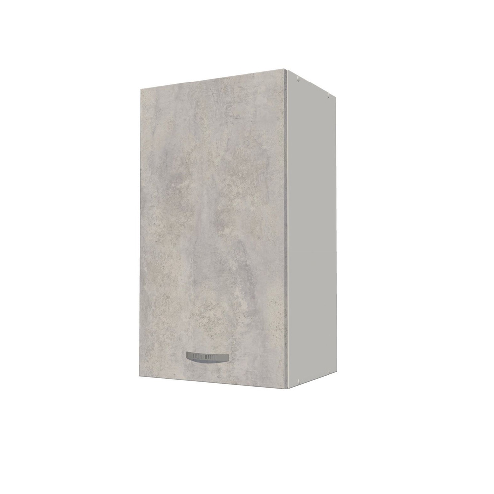 Кухонный модуль навесной однодверный корпус белый фасад Цемент шкаф настенный на 400 см  #1