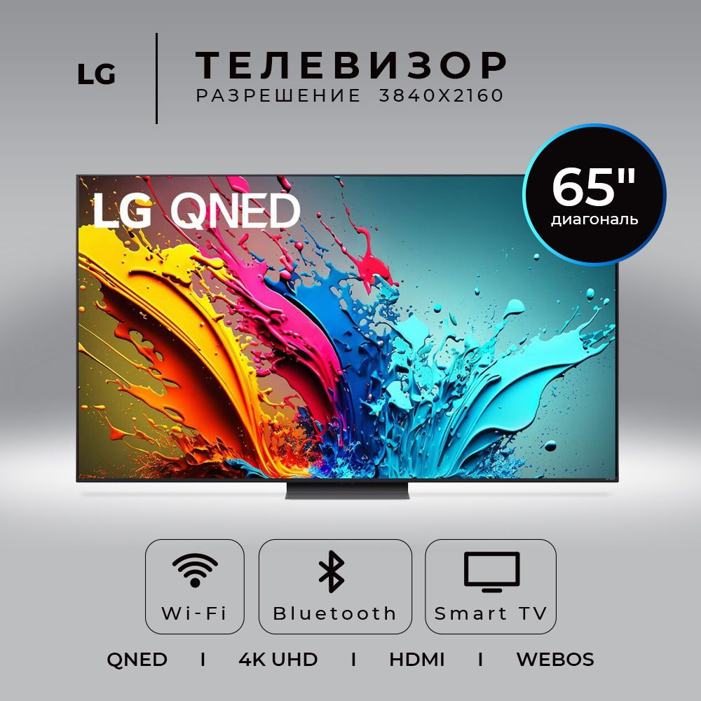 LG Телевизор (Новинка 2024) 65QNED86T6A.ARUG 65" 4K HDR, черный #1