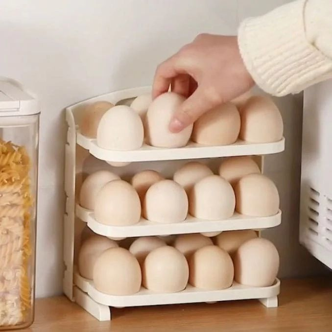 Подставка контейнер для яиц в холодильник на дверцу вмещает 24 шт цвет белый  #1