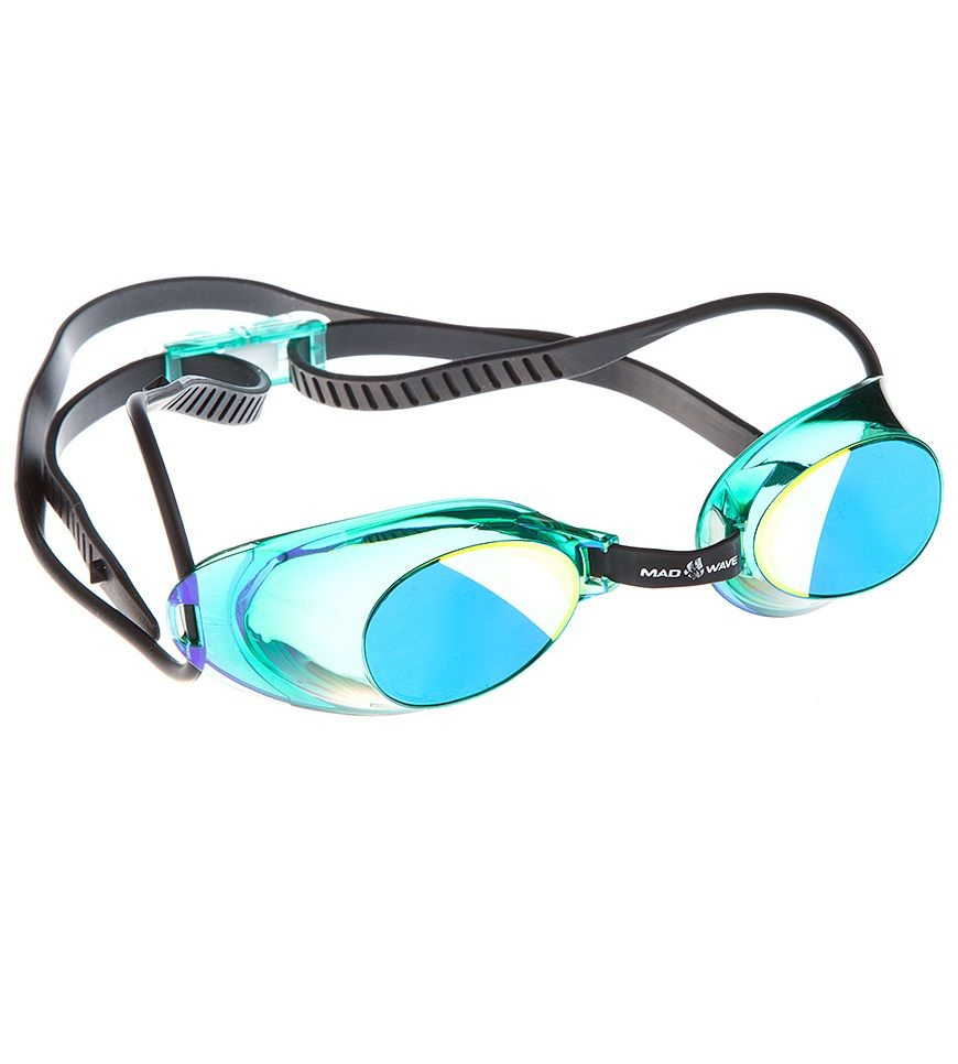 Очки для плавания стартовые Mad Wave Liquid Racing Mirror (зелёный) #1