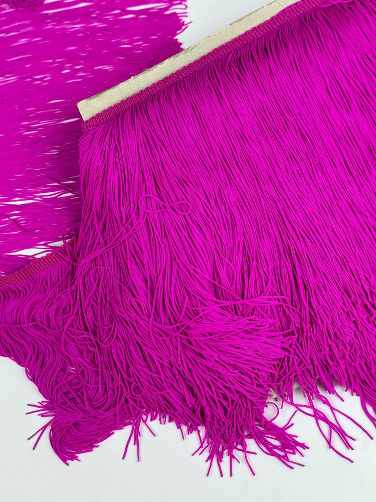 Бахрома для танцевальных костюмов шириной 20 см длина 3 метра пурпурная  #1
