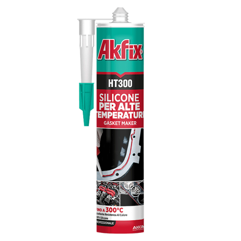 Akfix HT300 Термостойкий силикон 310 мл. красный арт. SA075 #1