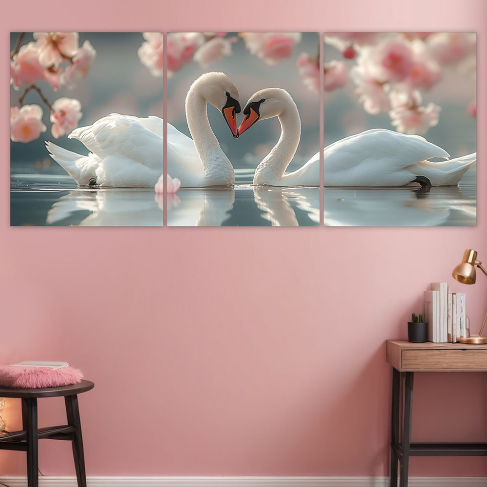 ДоброДаров Картина "Пара лебедей", 156  х 66 см #1