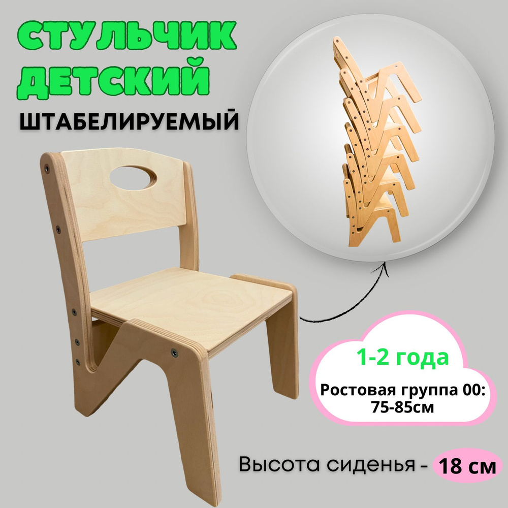 Стул детский штабелируемый, возраст 1-2 года #1