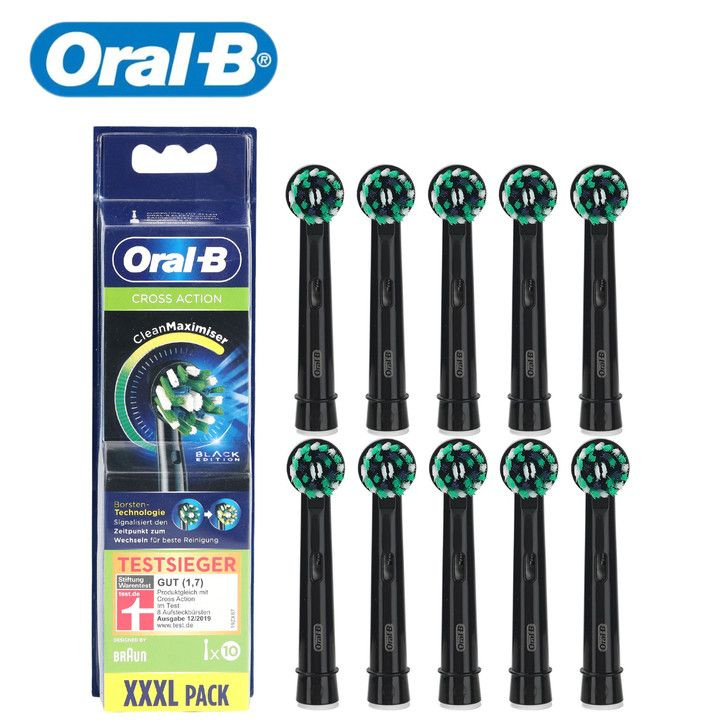 Перезаряжаемая электрическая зубная щетка Oral-B Cross Action, сменный блок 10 EB50RB черный  #1