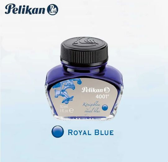 Чернила Pelikan во флаконе 30 мл. Cиние. Blue Royal 4001 Fountain pen Ink #1