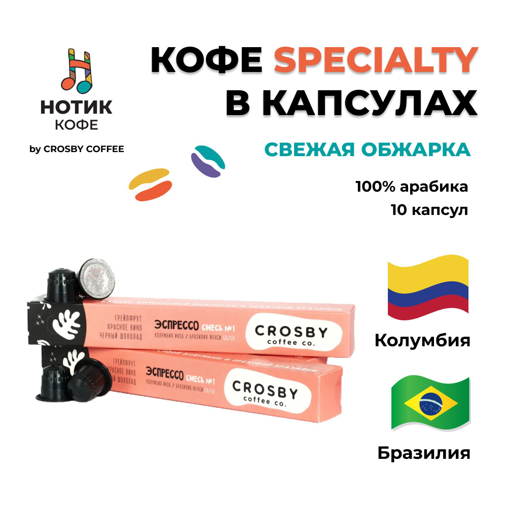 Кофе в капсулах неспрессо, капсулы для кофемашины Nespresso, премиум арабика 100% Колумбия и Бразилия #1