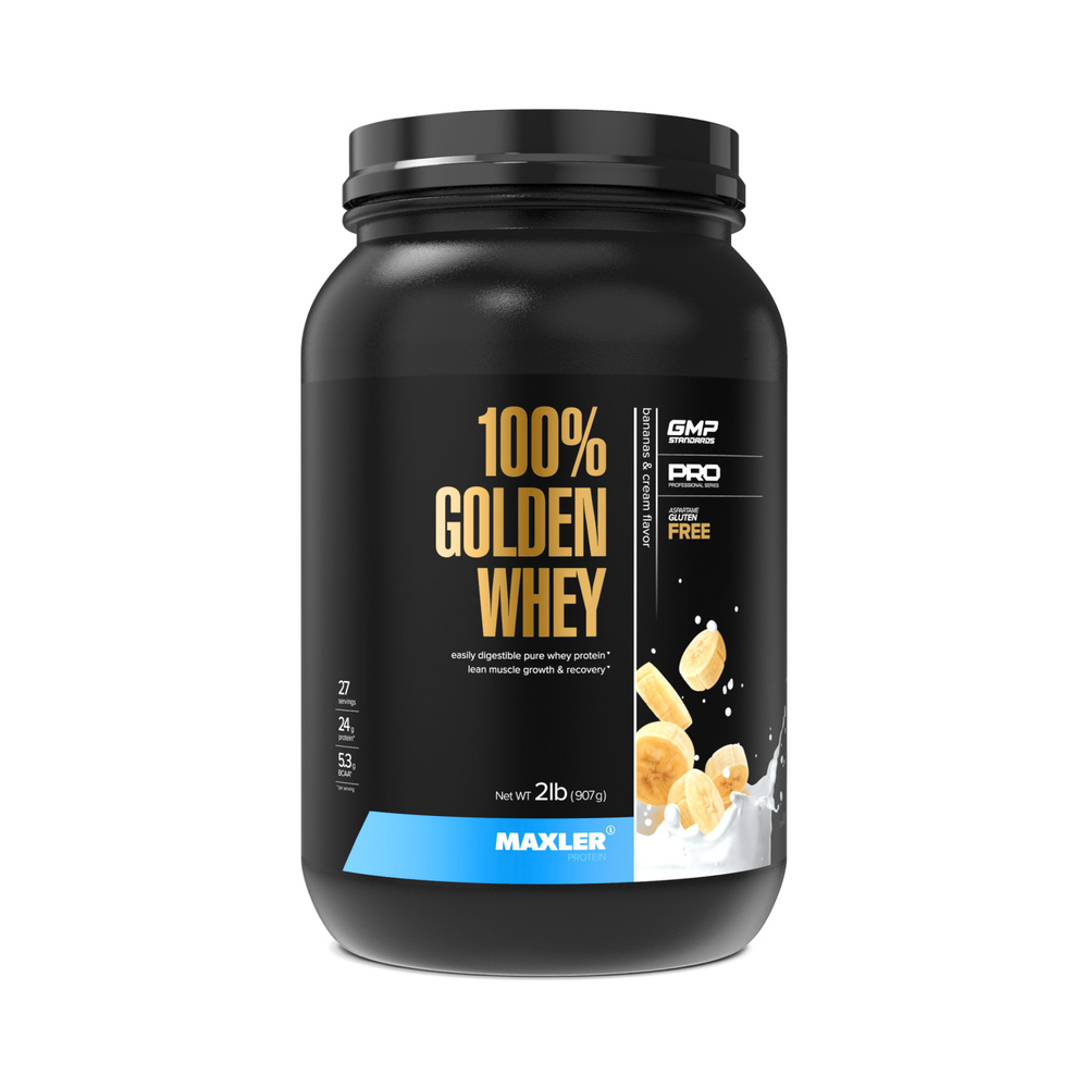 Протеин сывороточный Maxler 100% GOLDEN WHEY 907г Банановый крем #1