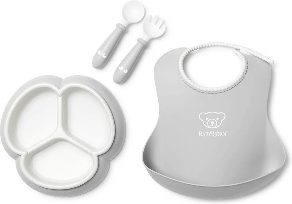 Посуда BabyBjorn Baby Dinner Set Powder 5пр Grey #1