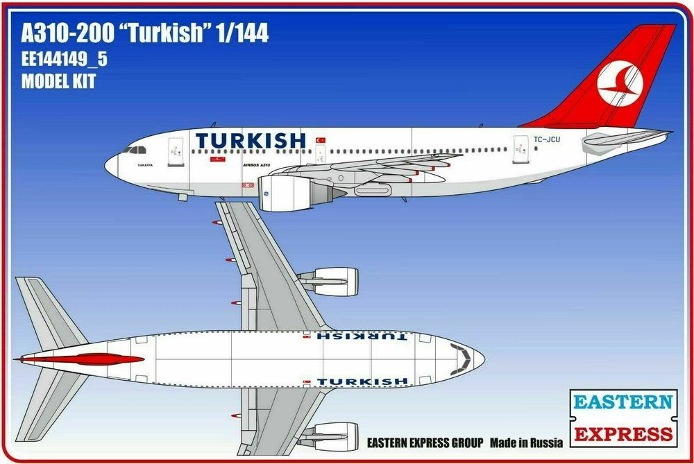 Сборная модель самолета Авиалайнер А310-200 Turkish ЕЕ-144149_5, масштаб 1/144  #1