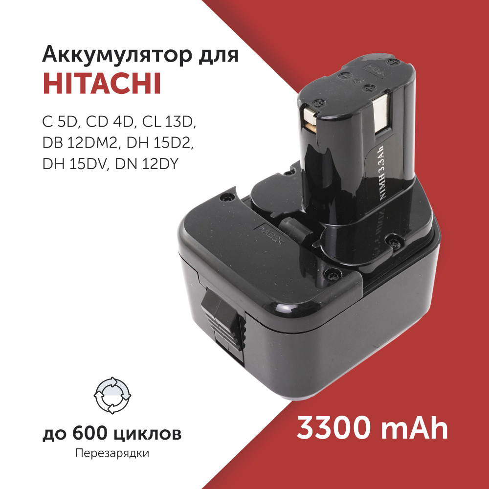 Аккумулятор для электроинструмента Hitachi (ЕВ1212S) 12V 3.3Ah #1